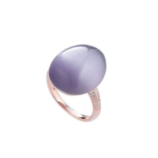 Anello Tatiana Fabergé in Argento con Occhio di Gatto - Olga - R1149V