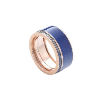 Anello Tatiana Fabergé in Argento e Smalto con Zirconi - Romanov - ROR10RDB9