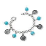 Bracciale Gerardo Sacco in Argento con Pietre - Maschere e Monete - 33132