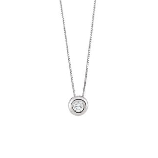 Collana Punto Luce Artlinea in Oro Bianco con Diamante - Classic - CD126-LB