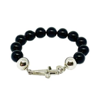 Bracciale Cesare Paciotti in Argento e Sfere Nere - JPBR0566B