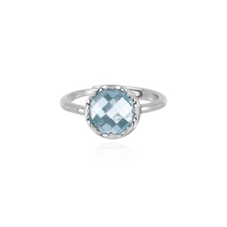 Anello Mabina in Argento con Topazio Azzurro - 523161