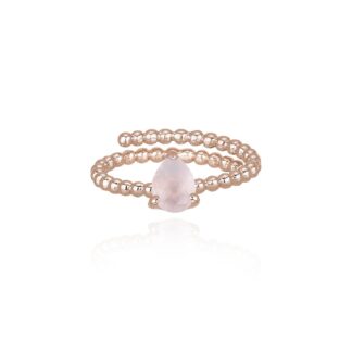 Anello Mabina in Argento con Quarzo Rosa - 523169