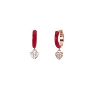 Orecchini Mabina in Argento e Smalto con Zirconi | Cuore - 563327