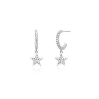 Orecchini a Cerchio Mabina in Argento con Zirconi | Stella - 563333