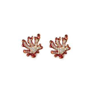 Orecchini Isola Bella in Argento e Smalto | Corallo Dorato - Lapilli - 20000580