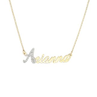 Collana con Nome Artlinea in Oro con Pavé Diamanti | - ZD3NOME