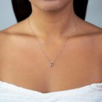 Collana Clesi in Oro Bianco con Diamanti | Lettera F - 6465