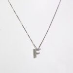 Collana Clesi in Oro Bianco con Diamanti | Lettera F - 6465