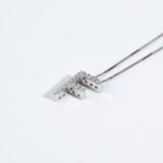 Collana Clesi in Oro Bianco con Diamanti | Lettera F - 6465