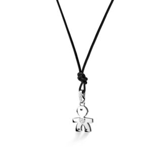 Ciondolo Le Bebè Bimbo in Oro Bianco con Diamanti - i Diamantini - LBB061