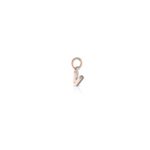 Charm Le Bebè in Oro Rosa e Argento con Lettera V - Lock Your Love - LBB170-V