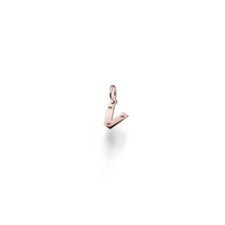 Charm Le Bebè in Oro Rosa e Argento con Lettera V - Lock Your Love - LBB170-V