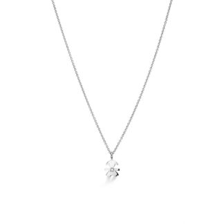 Ciondolo Le Bebè Bimba in Oro Bianco con Diamante - le Briciole - LBB334