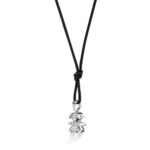 Ciondolo Le Bebè Bimba in Oro Bianco con Diamanti - i Pavé - LBB543/F