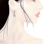 Mono Orecchino Le Bebè Bimba in Oro Bianco con Diamanti - i Pavé - LBB543