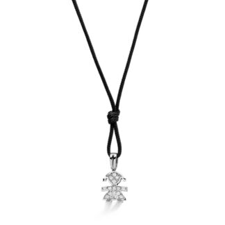 Ciondolo Le Bebè Bimba in Oro Bianco con Diamanti - i Pavé - LBB543/F