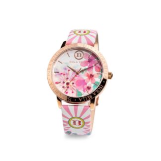Orologio Isola Bella in Acciaio e Pelle Fiori di Pesco - 40000046