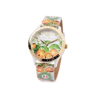 Orologio Isola Bella in Plastica e Pelle Arance - 40000050