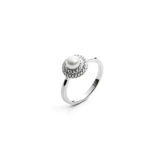 Anello 4US Paciotti in Argento con Zirconi e Perla - Pearl Sun - 4UAN3661W
