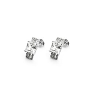 Orecchini 4US Paciotti in Argento con Zirconi - Rettangle - 4UOR3726W