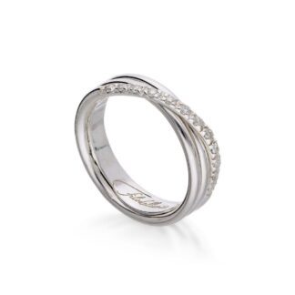 Anello 3 Fili in Argento con Diamanti - Classic - AN8ABT
