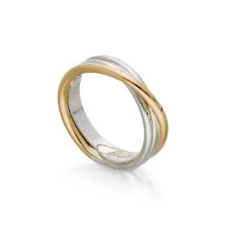 Anello 3 Fili in Oro Giallo e Argento - Classic - AN8AG