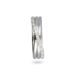 Anello 3 Fili in Oro Bianco con Diamanti - Classic - AN8BBT