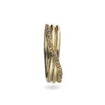 Anello 3 Fili in Oro Giallo con Diamanti Brown - Classic - AN8GBR