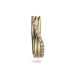 Anello 3 Fili in Oro Giallo con Diamanti - Classic - AN8GBT