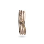 Anello 3 Fili in Oro Rosa con Diamanti Brown - Classic - AN8RBR