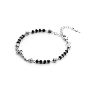 Bracciale Cesare Paciotti in Argento con Cristalli e Spadino - Black Faceting - JPBR2104V