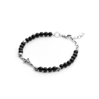 Bracciale Cesare Paciotti in Argento con Onice e Spadino - Baloon - JPBR2110V