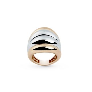 Anello Artlinea in Oro Giallo e Bianco Fascia Bicolore - Glam - AP028-LN