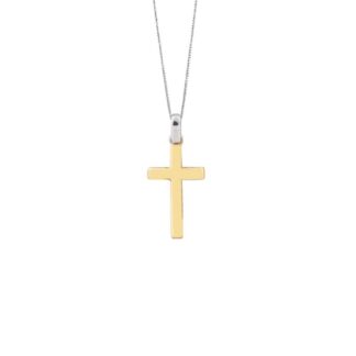Collana Artlinea in Oro Giallo e Bianco Croce - Croci Gold - CEA2719-LO