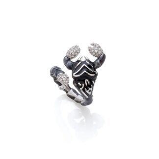 Anello Artlinea in Argento con Smalto e Zirconi Scorpione - Wild - ZAN441-MB