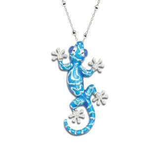 Collana Artlinea in Argento con Smalto e Agata Geco Grande - Wild - ZCL1063-MB