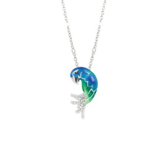 Collana Artlinea in Argento con Smalto e Zirconi Pappagallo Piccolo - Wild - ZCL1137-MB