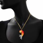 Collana Artlinea in Argento con Smalto e Zirconi Pappagallo Medio - Wild - ZCL1146-MG