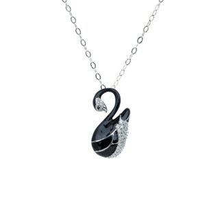Collana Artlinea in Argento con Smalto e Zirconi Cigno Piccolo - Wild - ZCL1157-MB