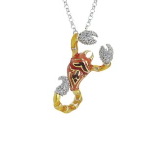 Collana Artlinea in Argento con Smalto e Zirconi Scorpione Medio - Wild - ZCL1290-MN