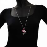 Collana Artlinea in Argento con Smalto e Zirconi Fenicottero Grande - Wild - ZCL1294-MB