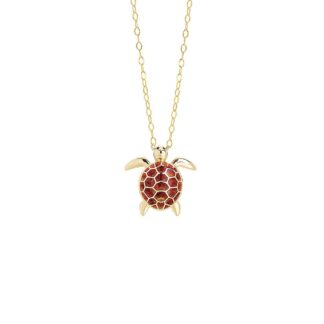 Collana Artlinea in Argento con Smalto e Zirconi Tartaruga Mini - Wild - ZCL1295-MG