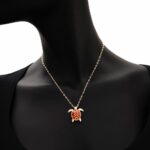 Collana Artlinea in Argento con Smalto e Zirconi Tartaruga Mini - Wild - ZCL1295-MG