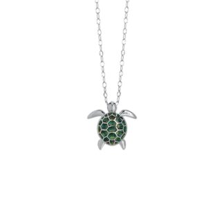 Collana Artlinea in Argento con Smalto e Zirconi Tartaruga Mini - Wild - ZCL1296-MB