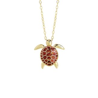 Collana Artlinea in Argento con Smalto e Zirconi Tartaruga Media - Wild - ZCL1297-MG
