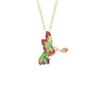 Collana Artlinea in Argento con Smalto Colibrì Piccolo - Wild - ZCL1311-MG