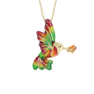 Collana Artlinea in Argento con Smalto Colibrì Grande - Wild - ZCL1312-MG