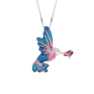 Collana Artlinea in Argento con Smalto Colibrì Grande - Wild - ZCL1316-MB
