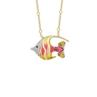 Collana Artlinea in Argento con Smalto e Siamite Pesce Piccolo - Wild - ZCL1336-MN